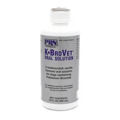 K-BroVet for dogs epileptic seizures (Potassium Bromide) - 250mg/mL, 10oz (300mL) Oral Solution